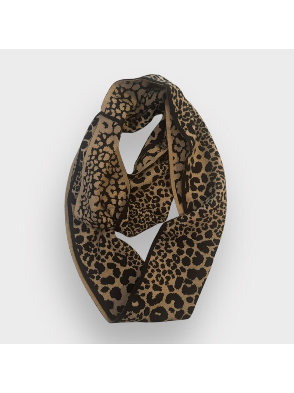 Michael Kors Leopard Print Infiniti Scarf - Tan and Black